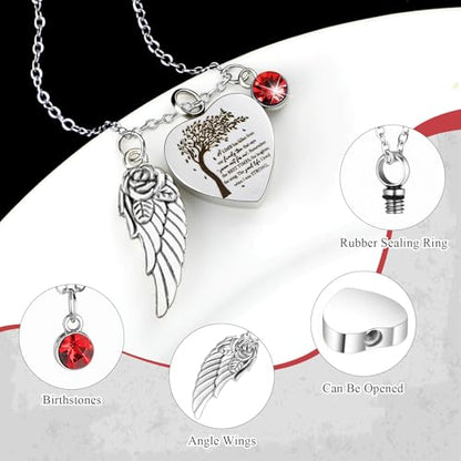 Shimeyao Set of 8 Small Urns for Human Ashes Cremation Urns Keepsake Ash Holders Family Tree Memorial Heart Locket Waterproof for Adults Women Men Loved Ones(Red) - color: Red
