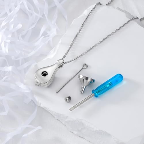 Rose & Daisy Urn Necklace - Sterling Silver Cremation Keepsake Memorial Jewelry - style: Rose Urn Teardrop