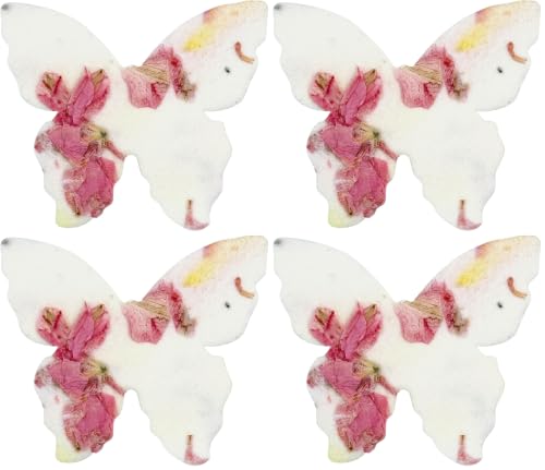 50pcs Small (1.8" h x 1.5" w) Pink & Yellow Butterfly Seed Paper – Writable & Plantable Wildflower, Mom's Gift for Birthday, Use for Wedding, Baby Shower, & Party Favors (Pack of 4) - color: Pink & Yellow Butterfly, size: Small (Pack of 4)