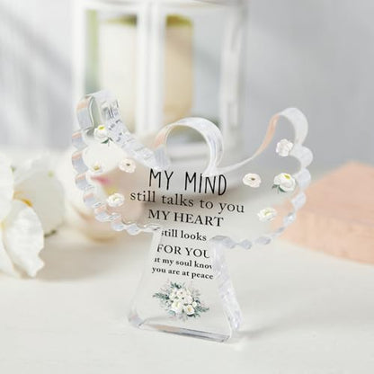 Remembrance Gifts, Condolence Gifts, Angel Acrylic Desk Sign, Grieving Gift with Sympathy, Condolence Sentimental Gifts, Memorial Bereavement Sympathy Gifts for Loss of Loved One - style: 030