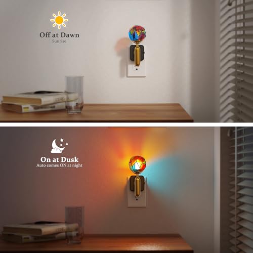 JandCase Night Light Plug in, Night Lights Plug into Wall - color: Colorful Globe-3000K, size: 2 Pack