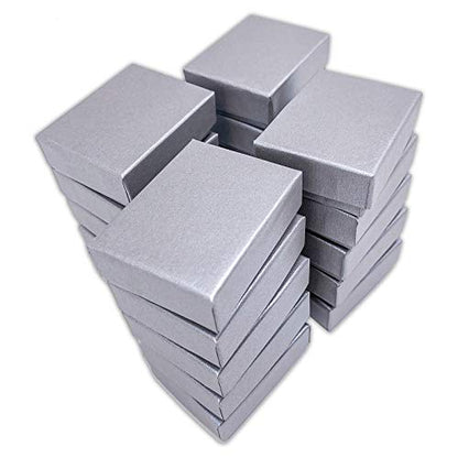 TheDisplayGuys 25 Cardboard Jewelry Gift Boxes with Inserts - Pearl Gray - color: Pearl Gray, size: 1 Count (Pack of 25)