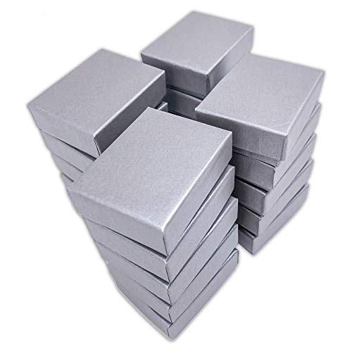TheDisplayGuys 100 Cardboard Jewelry Gift Boxes with Inserts - Pearl Gray - color: Pearl Gray, size: 1 Count (Pack of 100)