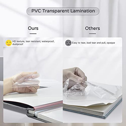 Popotop Large Photo Album Self Adhesive 4x6 5x7 8x10 Scrapbook Album DIY Picture Book,Gifts for Mom,Family Baby and Wedding,with Metal Pen and Plastic Board - color: Grey, size: 11.5"x10.6"60pages