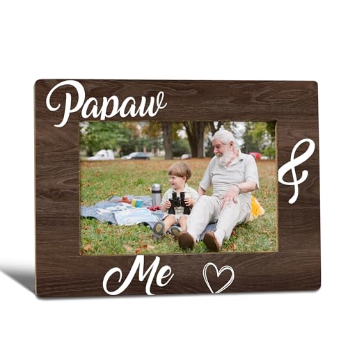Papaw Gifts Picture Frame, Papaw Fathers Day Gift from Grandkids, Fathers Day Birthday Gifts for Pawpaw Photo Frame 4X6, Papawand Me Wooden Photo Picture Frames For Desk Tabletop Decor - color: papaw and me