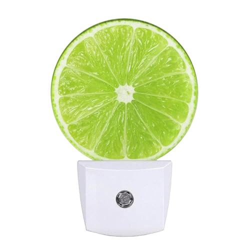 Lime Lemon Night Light Tropical Fruit Summer Juice Plug-in Night Lights with Dusk-to-Dawn Sensor Sleep Friendly LED Lighting for Women/Girls/Boys for Bedroom Bathroom Living Room - color: Lime Tropical Fruit
