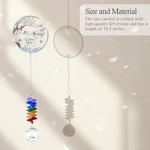 Glass Ornament Suncatcher - I am Always with You - Sympathy Gift for Loss of Loved One - Grief Gifts - Heaven Funeral Keepsake - Mother's Day for Mom Dad Grandpa Grandma - color: Always With You
