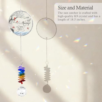 Glass Ornament Suncatcher - I am Always with You - Sympathy Gift for Loss of Loved One - Grief Gifts - Heaven Funeral Keepsake - Mother's Day for Mom Dad Grandpa Grandma - color: Always With You