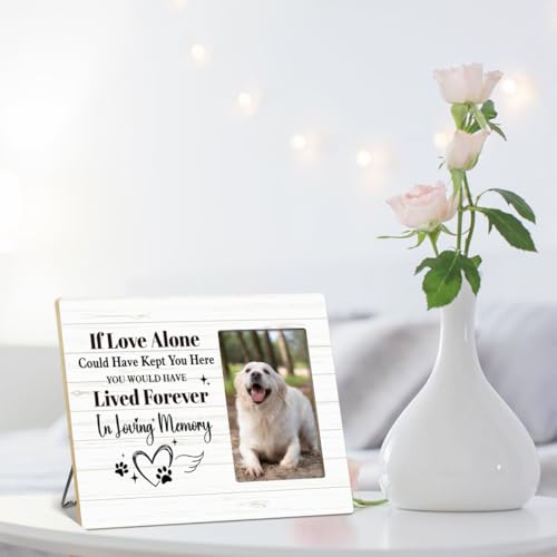 OTINGQD Dog Memorial Picture Frame Gift,Sympathy Gifts for Loss of Dog,You Would Have Lived Forever In Loving Memory Wooden Photo Frame for Tabletop Wall Display - style: Dog Memorial Gifts-6