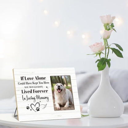 OTINGQD Dog Memorial Picture Frame Gift,Sympathy Gifts for Loss of Dog,You Would Have Lived Forever In Loving Memory Wooden Photo Frame for Tabletop Wall Display - style: Dog Memorial Gifts-6