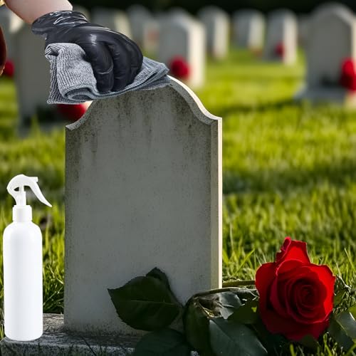 8 Pcs Headstone Cleaner Kit for Cleaning Granite Tombstones in Cemeteries, Including Towels, Brushes, Tombstone Sponges, Scrapers, Brush Sets, Stainless Steel Scrapers, and Disposable Gloves