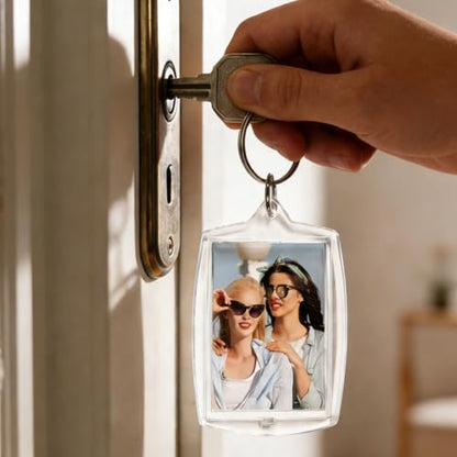 Double Sided Acrylic Photo Keychain, Personalized DIY Photo Key Fob for 1.7x1.1 Inch Photocard