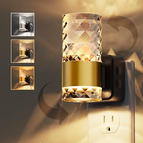 L LOHAS LED Night Light, Modern Night Lights Plug into Wall - color: Gold Ring-3CCT Chips, size: 1 Pack