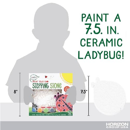 Creative Roots Mosaic Ladybug Stone, Includes 7-Inch Ceramic Stepping Stone & 6 Vibrant Paints, DIY Garden Stepping Stone Kit for Kids Ages 6+ - style: Ladybug