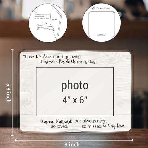 Memorial Picture Frame, Memorial Sympathy Gifts for Loved | One Mother Father Grandma Grandpa, in Loving Memory Photo Frame for 4 x 6 Inch Photo
