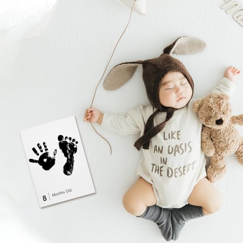 Baby Inkless Milestone Cards Hand Casting Kit Ink Print Hand and Footprint Kit Dog or Cat Pet Paw Print Kit Baby Newborn Footprint Kit Photo Album Keepsake Book Feet Stamp (White Gift Box + Album) - style: White Gift Box + Album