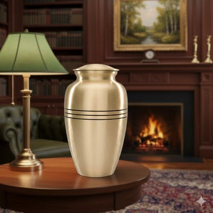 Dignity Gold Large Cremation Urn | Unique Brushed Gold Finish | Large - color: Gold, size: Large
