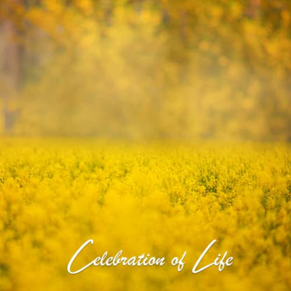 Funeral Guest Books Celebration Of Life: Yellow Flower Field | Memorial Funeral Guest Book