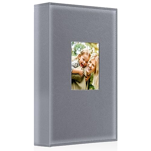 Ywlake Photo Album 4x6 300 Pockets, Leather Photo Albums Holds 300 Horizontal Only Pictures Grey - color: Grey, size: 300 Pockets