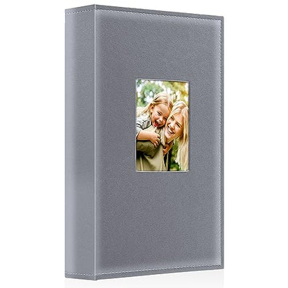 Ywlake Photo Album 4x6 300 Pockets, Leather Photo Albums Holds 300 Horizontal Only Pictures Grey - color: Grey, size: 300 Pockets
