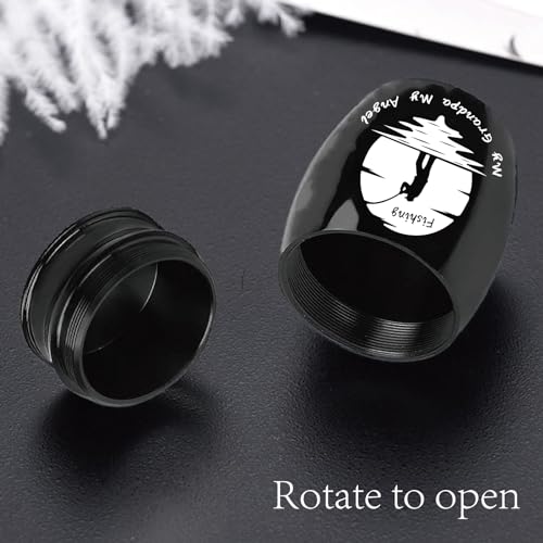 CREATCABIN Human Small Keepsake Urns for Human Ashes Mini Cremation Urns Stainless Steel Memorial Ashes Holder Share Urn Miniature Burial Funeral Jar 1.6 x 1.2Inch(Silver)-My Grandpa My Angel Fishing - style: My Grandpa My Angel Fishing