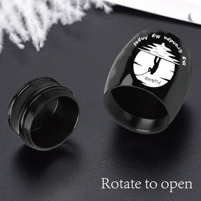 CREATCABIN Human Small Keepsake Urns for Human Ashes Mini Cremation Urns Stainless Steel Memorial Ashes Holder Share Urn Miniature Burial Funeral Jar 1.6 x 1.2Inch(Silver)-My Grandpa My Angel Fishing - style: My Grandpa My Angel Fishing