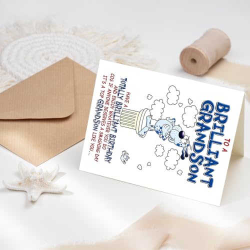 Grandson Birthday Card, Happy Birthday Card for Grandson - color: BK-126