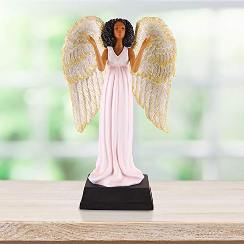 African American Expressions Pink Angel Figurine – Black Angel Collectible Statue, Inspirational Home Décor, Unique Sentimental Keepsake, Faith Inspired Collectible, Mother’s Day Present for Mom - style: Pink Angel