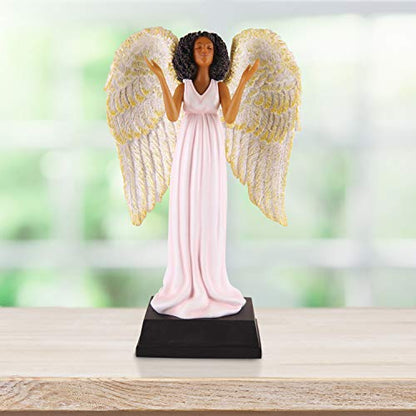 African American Expressions Pink Angel Figurine – Black Angel Collectible Statue, Inspirational Home Décor, Unique Sentimental Keepsake, Faith Inspired Collectible, Mother’s Day Present for Mom - style: Pink Angel