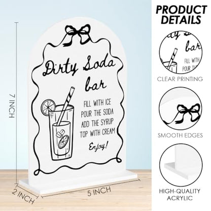 Dirty Soda Bar Sign for Wedding Baby Shower Drink Table Acrylic Sign - color: Enjoy