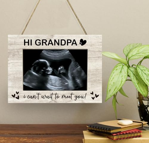 Grandpa, I Can't Wait to Meet You Baby Sonogram Picture Frame, Baby Ultrasound Photo Frame Gifts for New Grandpa, Gifts from Grandkids, 4x6 inch Photo - style: Grandpa, I Can't Wait to Meet You