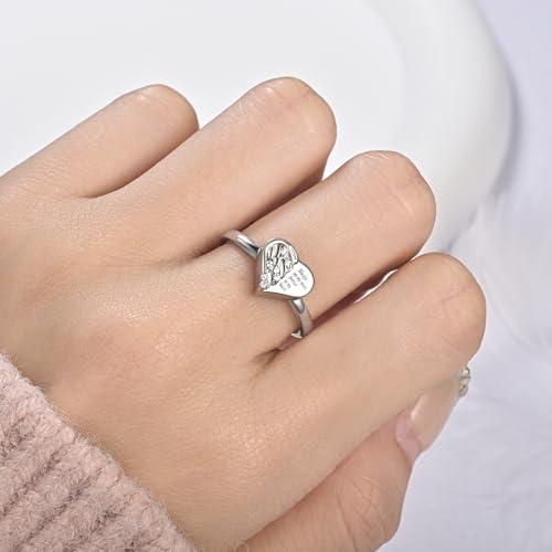 925 Sterling Silver Angel Wing Heart Cremation Urn Necklace Ring Set（#10）