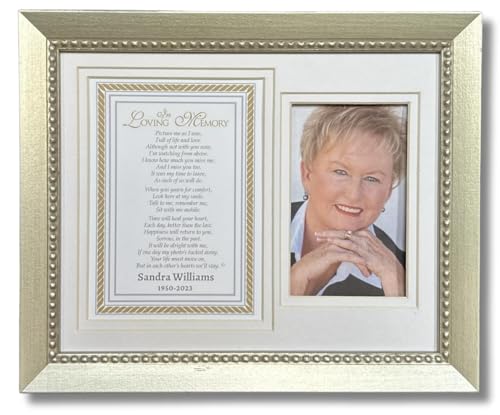 In Loving Memory Sentiment Memorial Picture Frame- Sympathy Gift for Loss of Loves Ones - Memorial Gift (Silver Personalized) - color: Silver Personalized