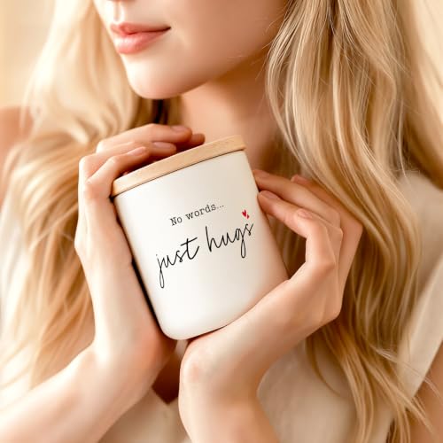 Sympathy Gifts for Loss of Loved One - No Words Just Hugs Candle | Lavender Scented Candle, Memorial Gifts, Bereavement, Grief, Thinking of You, Get Well, Condolence Candle for Women, Soy Wax