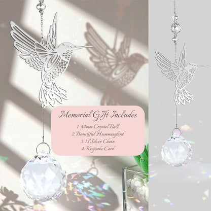 Modern Memorial Gifts - Bereavement Gift Ideas, Unique Sympathy Gifts for Loss of Loved One,40mm Crystal Ball Suncatcher, Rainbow Bereavement Grief Gifts, Funeral Gifts for Loss of Mom Dad Husband Son - color: Hummingbird