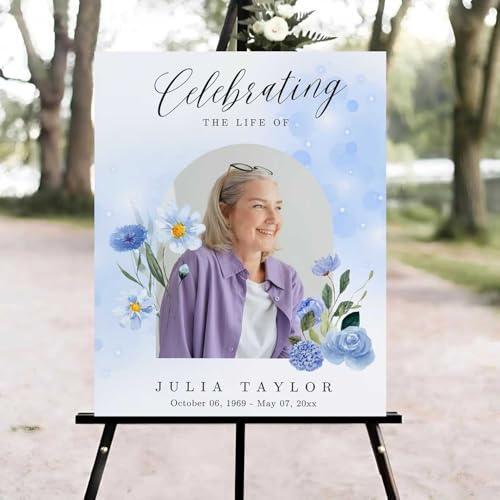 Funeral Welcome Sign, Celebration of Life Welcome Sign, in Loving Memory Sign, Celebration of Life Funeral Sign, Celebration of Life Sign, Memorial Sign with Photo #uoq2 - color: Version #22