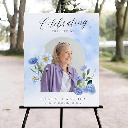Funeral Welcome Sign, Celebration of Life Welcome Sign, in Loving Memory Sign, Celebration of Life Funeral Sign, Celebration of Life Sign, Memorial Sign with Photo #uoq2 - color: Version #22
