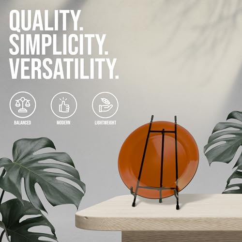 Red Co. 11” Tall Modern Metal Tripod Plate Stand and Art Holder Easel, Black - color: Black, size: Height - 11"