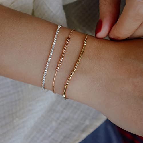 JoycuFF Inspirational Morse Code Bracelets for Women Silver Beads Jewelry Encouragement Mantra Gifts for Her - style: Silver Zero F**k*s