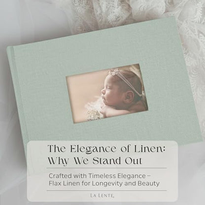Premium Scrapbook Album with Window and Writing Space – 60 Pages holds 200 Photos of Different Sizes – Wedding, Baby, Travel & Family Memories – 11.4" x 8.6" - Powder Blue - color: Powder Blue, size: Small w/ Window