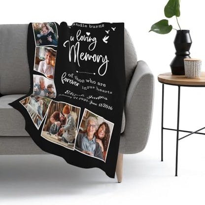 Custom Memorial Blanket, Custom Picture Blankets Customized in Loving Memory Photo Blanket - color: Memorial Blanket 21
