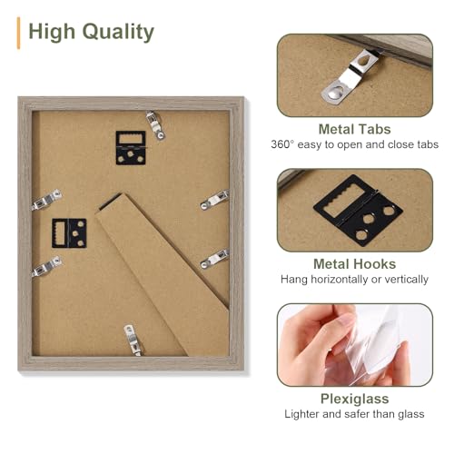 Vittanly 8x10 Collage Picture Frame, Displays 2Pcs 4x6 Photos, Light Taupe - color: Light Taupe, size: 8x10
