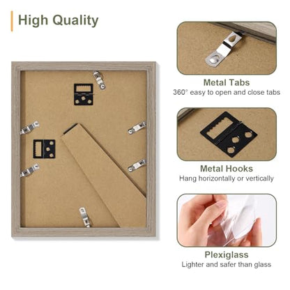Vittanly 8x10 Collage Picture Frame, Displays 2Pcs 4x6 Photos, Light Taupe - color: Light Taupe, size: 8x10
