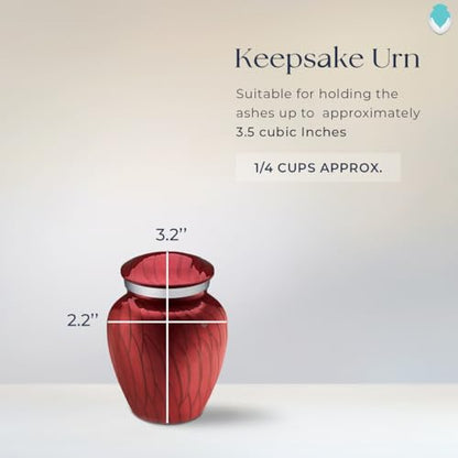 Geturns Embrace Keepsake Personalized Angel Cremation Urns for Human Ashes I Pearl Candy Red Funeral Urn for Men and Women with Double Side Engraving I 3.5 lbs - color: Pearl Candy Red