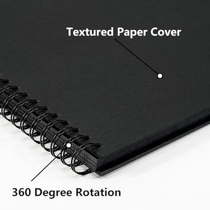 Vienrose Scrapbook Album,40 Pages,8x8 Inch,Tulip Black | Textured Paper Cover,Travel Scrap Book Photo Albums,Memory Book – Wedding,Baby,Family,Graduation,Pets - color: Black, size: 8×8 Inch 40 Pages