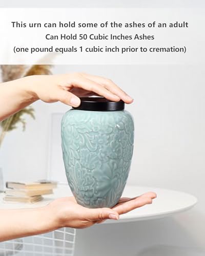 Medium Urns for Human Ashes Adult Female and Male - color: Medium-turquoise, size: Medium