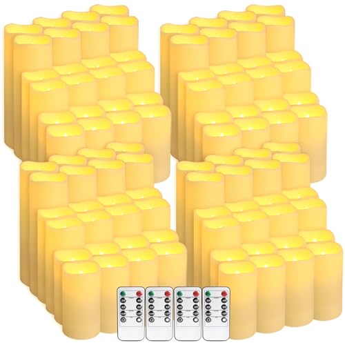 fclayvts 96-Pack LED Flameless Candles with Remote Control - Perfect for Parties, and Special Occasions(Three Sizes) - size: 96-Pack