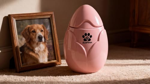 Peony Pet Cremation Urn, Resin Small Memorial Box for Cat or Dog Ashes(A-Pink) - color: Pink