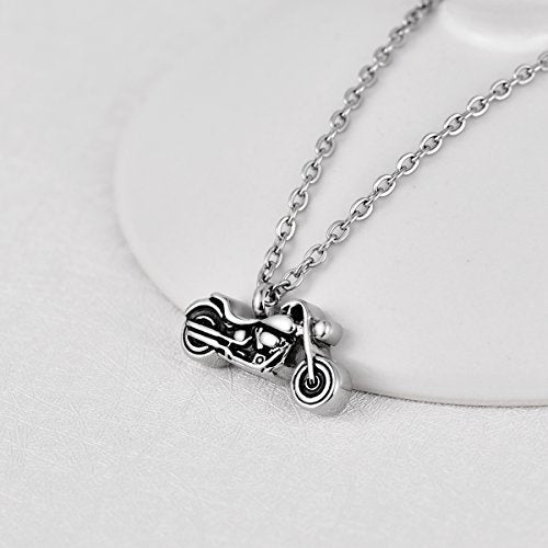 Motorcycle Cremation Jewelry Ashes Pendant Urn Necklace Memorial Keepsake - style: Necklace-motorcycle1