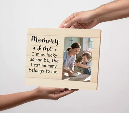 New Mom and First Time Mom Gifts,Mommy and Me Rustic Keepsake Picture Frame 4x6 - color: Mom